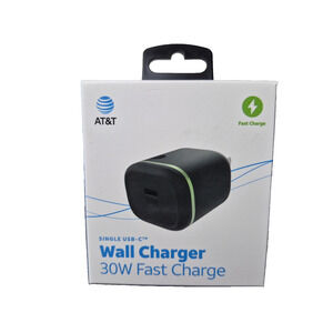 AT&T Wall Charger 30W Fast Charge Single USB-C Cell Phone Charger Foldable Prong